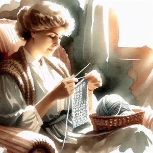 Woman knitting