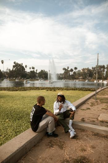 friends in a green space